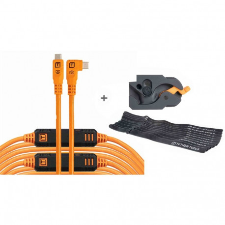 Tether Tools LeverLock&Cable Kit Optima 10G parempoolne oranž 9,2 m