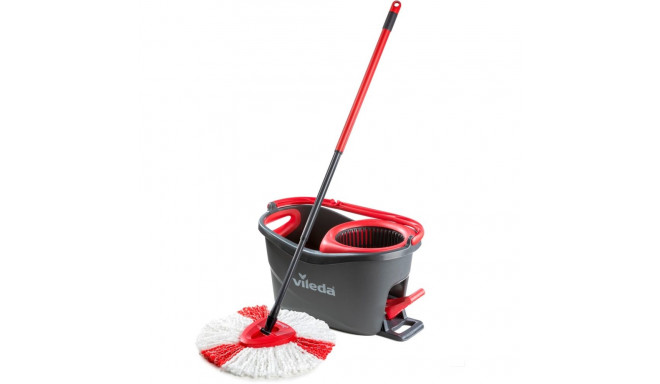 Vileda Mop Turbo 2in1 Microfibre Complete Set, Floor Mop (black/red, incl. 750ml Vileda Floor Cleane