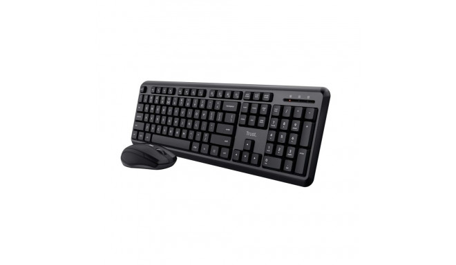 Klaviatuur ja Juhtmevaba Hiir Trust TKM-350 Must QWERTY