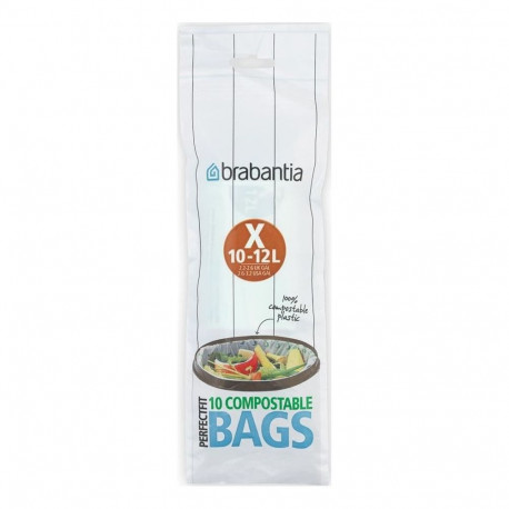 Brabantia PerfectFit Bin Liner compost. Type X  12 L  10 bags