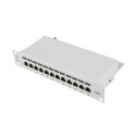 PATCH PANEL 12PORT 1U 10" CAT.6 FTP WITH CABLE ORGANIZER SHIELDED GREY LANBERG
