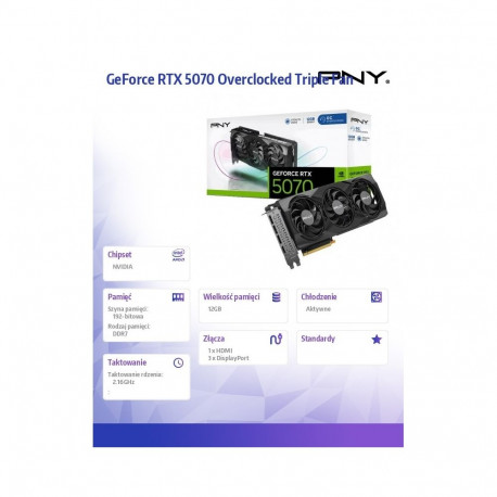 GeForce videokaart RTX 5070 OC 3F 12GB 192-bit 672GB/s