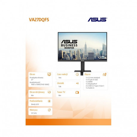 Monitor 27 inch VA27DQFS IPS HDMI DP 100Hz