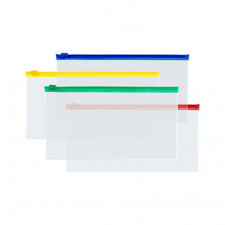 Kileümbrik zip lukuga A65 (22,5x12,5cm) läbipaistev värviline Centrum