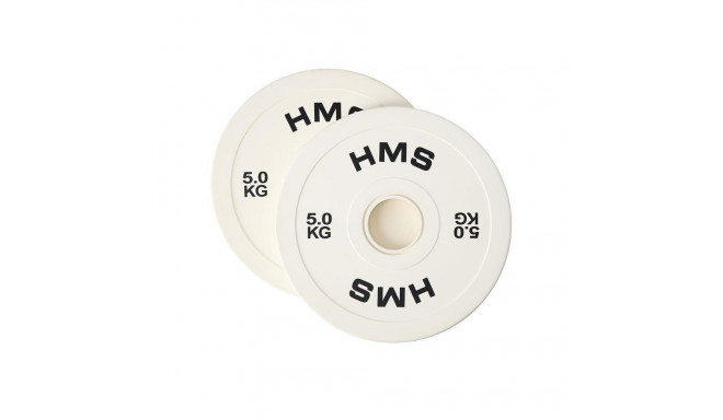 Olympic Bumper Plates 2x5kg White HMS CBRS50