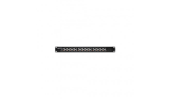 Qoltec 54478 Patch panel RACK | 12 ports | PoE | Black