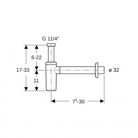 SIPHON GEBERIT kroom 32mm