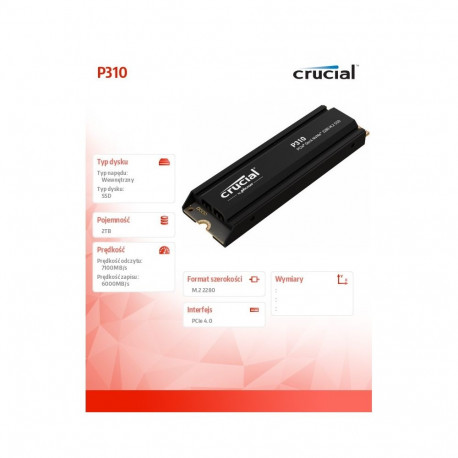 SSD P310 2TB M.2 NVMe PCIe 4.0 2280 radiator