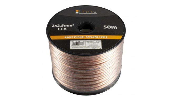 Libox 2x2,50mm LB0009-50 audio-kaabel 50 m läbipaistev