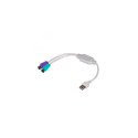 Akyga AK-AD-15 PS/2 cable 0.25 m 2x 6-p Mini-DIN USB A White