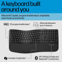 HP 685 Comfort Wireless Bluetooth Wave-Like Keyboard w/Palm Rest - Dual Mode, Sanitizable, Programma