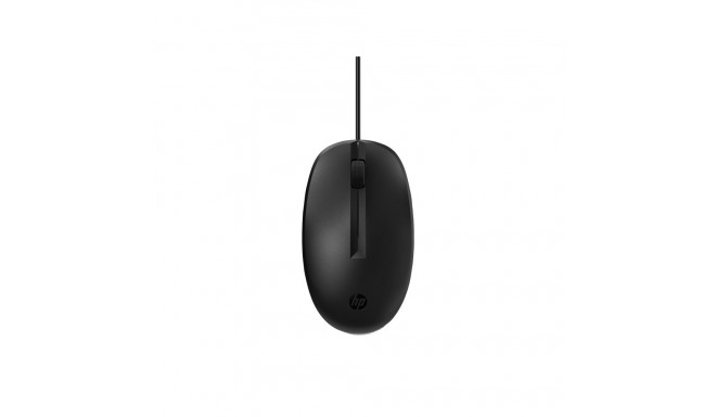 HP 128 USB Wired Laser Mouse, Sanitizable - Black