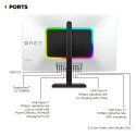 HP OMEN Transcend 32 White Backlit Gaming Charging Monitor - 31.5" 3840 x 2160 4K UHD 240Hz 250-nit 