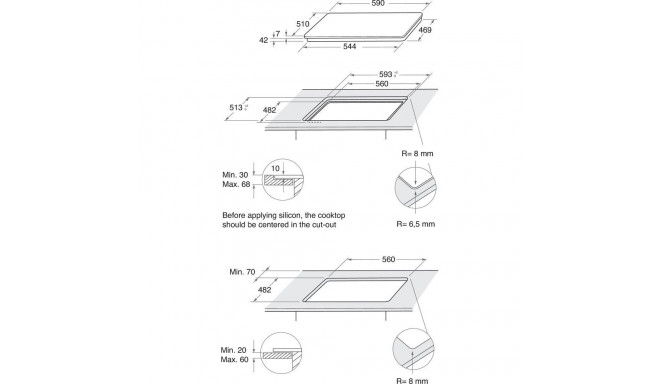 Whirlpool AKT 616/NB gaasipliidiplaat