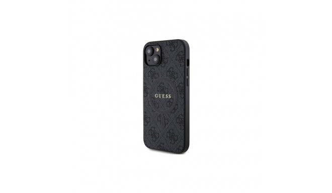 Guess GUHMP14SG4GFRK iPhone 14 / 15 / 13 6.1" must kõvakorpus 4G Collection nahk metallist logo