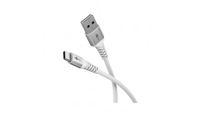 Goobay USB-C–USB-A ülipehme tekstiilkaabel metallist pistikutega | 74531