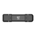 Silicon Power Portable External SSD | DS72 | 2000 GB | USB Type-A/USB Type-C 3.2 Gen 2 | Black