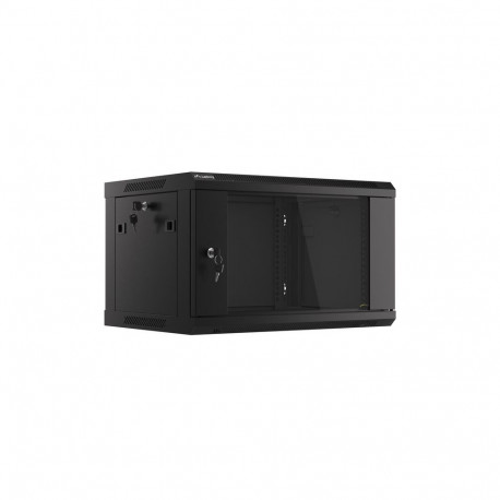 Lanberg | Rack cabinet 19" wall-mount 6U/600x450 (flat pack) with glass door V2 | WF01-6406-10B | Bl