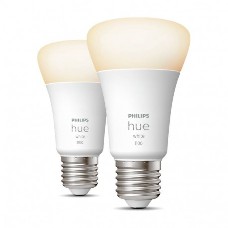 Philips Hue smart bulb multipack, White, E27, 1100 lm, 2-PACK