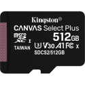 Kingston Canvas Select Plus MicroSD card 512 GB Class 10 UHS-I/U3 A1 V30 (SDCS2/512GBSP)