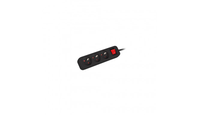 Lanberg PS1 pikendusjuhe 3 pistikupesa 3m must (PS1-03E-0300-BK)