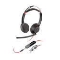 Poly Blackwire 5220 stereo USB-C peakkomplekt +3,5 mm pistik +USB-C/A adapter