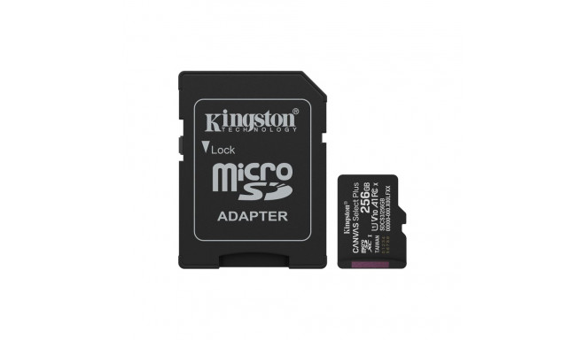 Kingston Technology 256GB microSDXC Canvas Select Plus Gen3 150MB/s A1 Card + Adapter