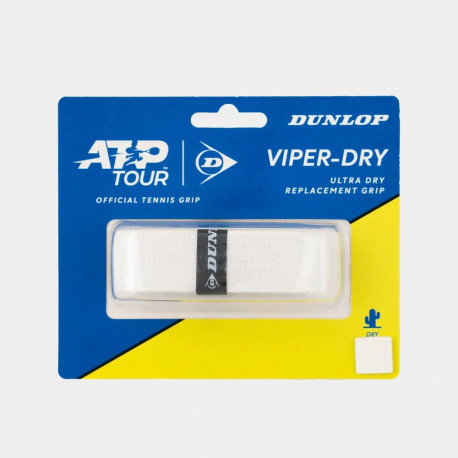Tennis racket replacement grip DUNLOP VIPERDRY ATP 1pcs, white