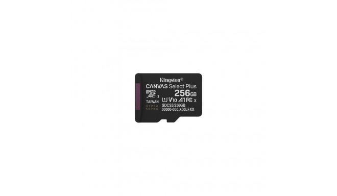 Kingston Technology 256GB micSDXC Canvas Select Plus Gen3 150R A1 Single Pack w/o ADP
