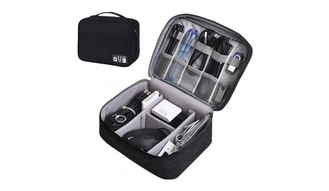 Bag for electronics and cables, black TR12B