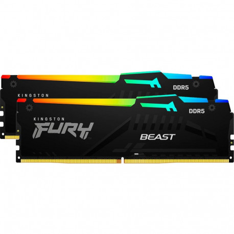 FURY DIMM-mälumoodulite komplekt KF560C30BBEAK2-64 64GB DDR5-6000 (2x32GB) Beast RGB INTEL XMP AMD E