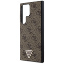 Guess GUHCS24LPGS4TDW S24 Ultra S928 pruun kõvakorpus Grip Stand 4G kolmnurkne strass