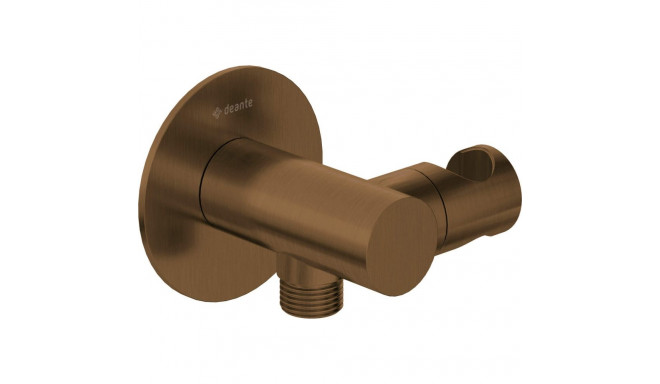 Angled connector with handset holder