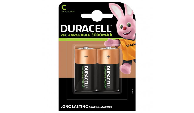 Battery - Duracell C 3000mAh Rechargeable 2 Pack