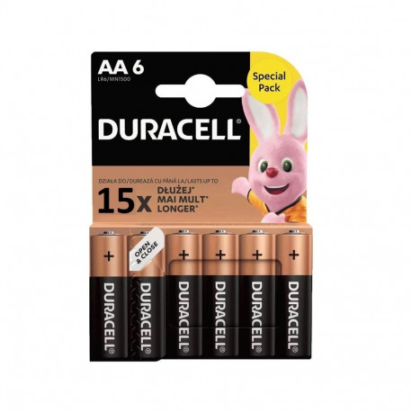 Battery - Duracell Basic MN1500 AA 1.5V Alkaline 6 Pack