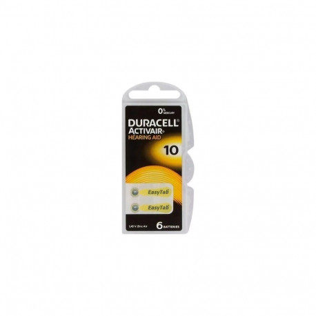 Hearing Aid Battery - Duracell Activair 10 Zinc-Air 1.45V 6 Pack