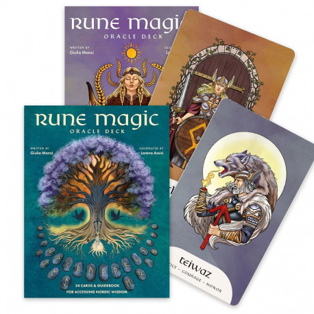 Divination Cards - Rune Magic Oracle 24 Cards with Guide 15.2 x 20.1 x 2.8 cm