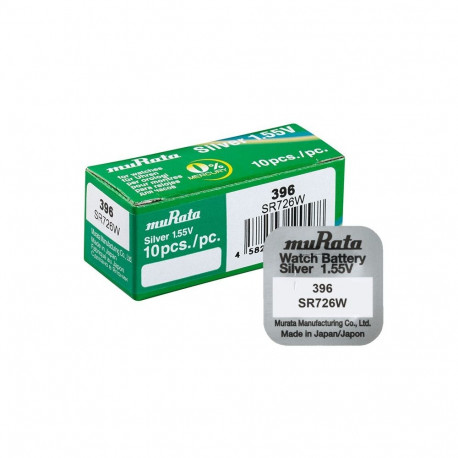Battery - Murata 396 (SR726W) 1.55V Silver Oxide Watch Battery 10 pcs