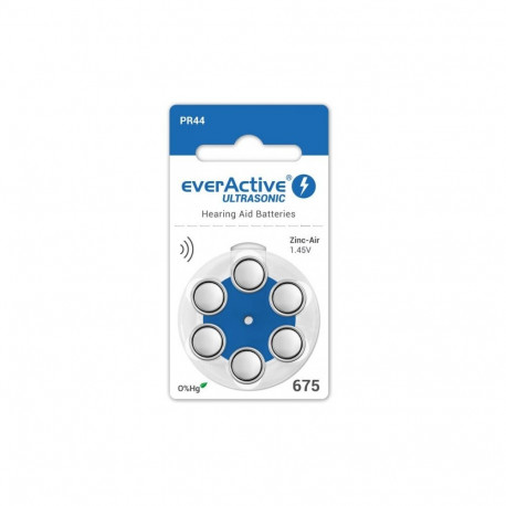 Hearing Aid Battery - EverActive 675 PR44 Zinc-Air 1.45V 6 pcs
