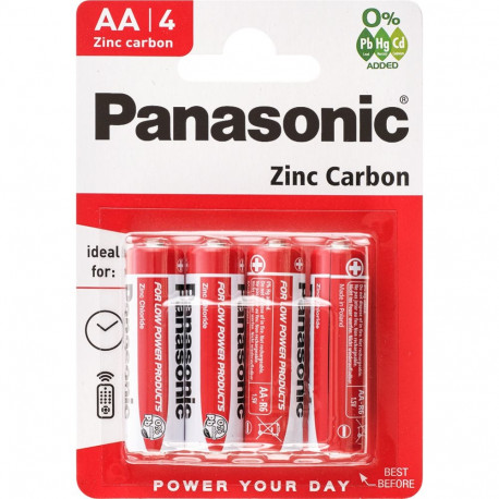 Battery - Panasonic AA R6 Zinc Carbon 1.5V 4-pack