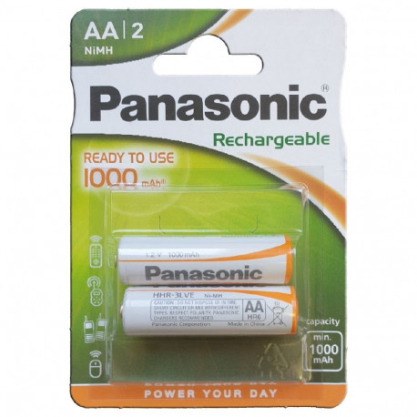 Rechargeable Battery - Panasonic AA 1000 mAh NiMH 1.2V 2-pack