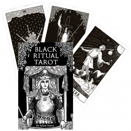 Tarot Card Deck - Black Ritual Taro 78 Cards 56-Page Booklet 13.5x8.5x4 cm