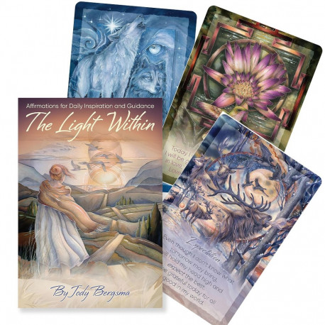 Affirmation Card - The Light Within 54 Cards & 184-Page Guide 11x16x3.8 cm