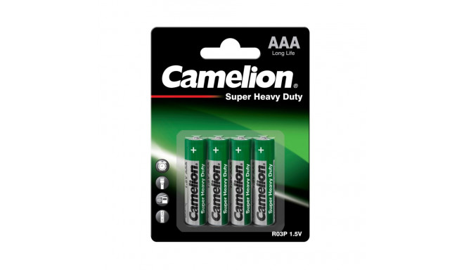 Battery - Camelion AAA Super Heavy Duty Zinc-Carbon 1.5V 4 Pack