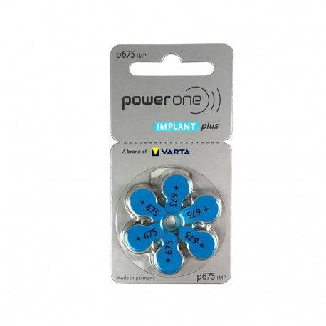 Hearing Aid Battery - Power One 675 1.45V Zinc Air 6 Pack
