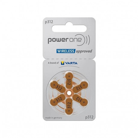 Hearing Aid Battery - VARTA Power One 312 1.4V 6 Pack