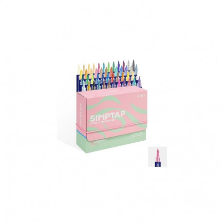 Acrylic Marker Pen - ARRTX Simptap 48 Colours Brush Tip 1-6mm