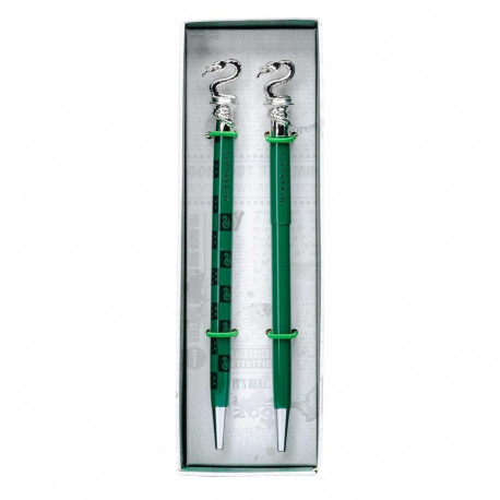 Writing Set - Harry Potter Slytherin Pen & Mechanical Pencil with Charm