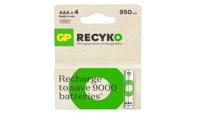 Battery - GP ReCyko R03 AAA 950mAh Rechargeable 4 Pack Sand Color