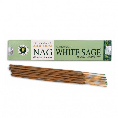 Incense Stick - Golden Nag Californian White Sage 15 Hand-Rolled Sticks